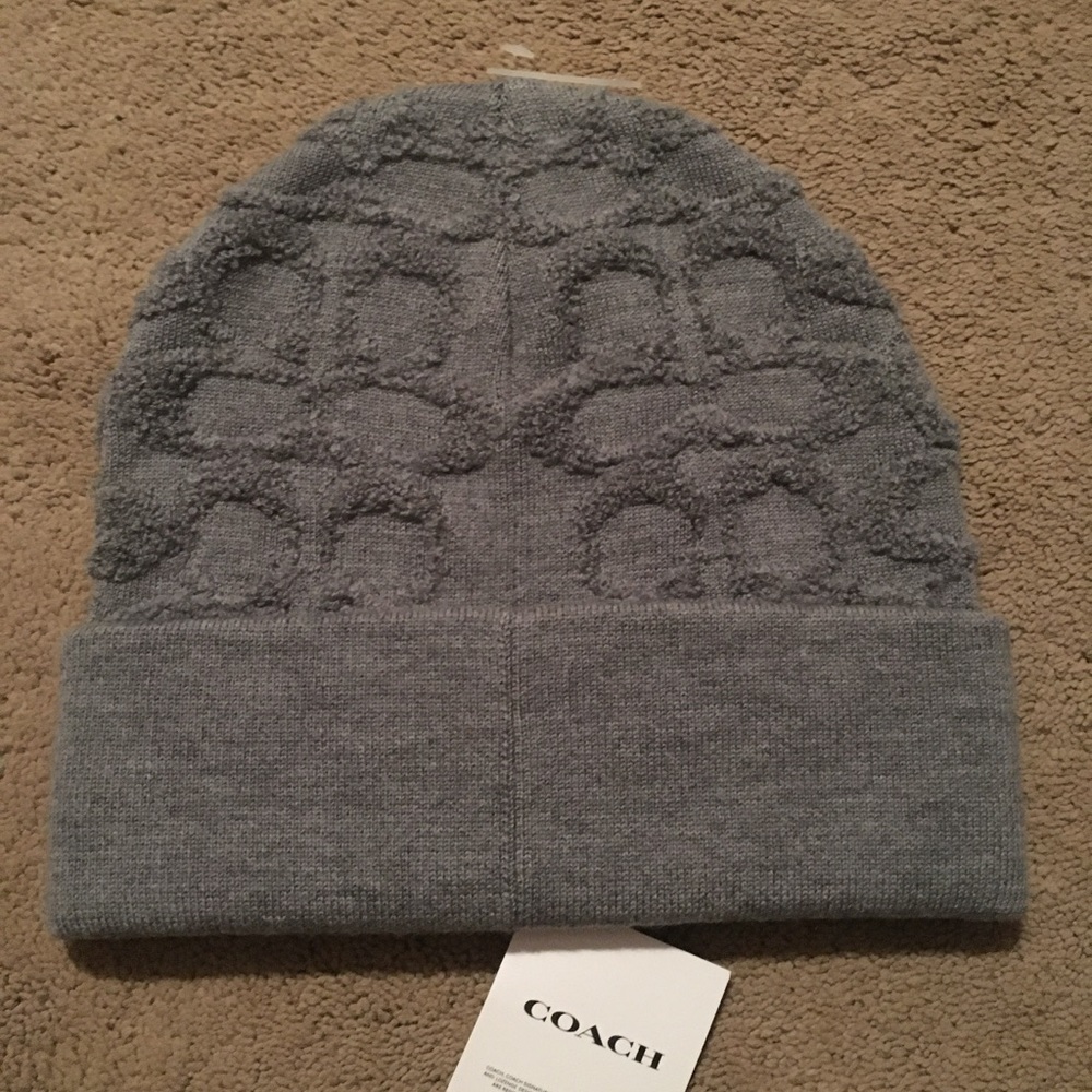 Coach Terry Logo Wool Beanie nwt - Picture 4 of 6